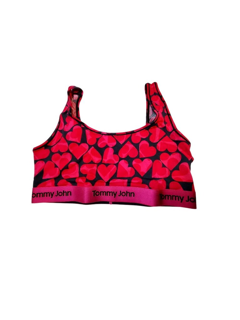 Tommy John Womens Second Skin Scoop Bralette M Cropped Hearts Silky Soft Modal